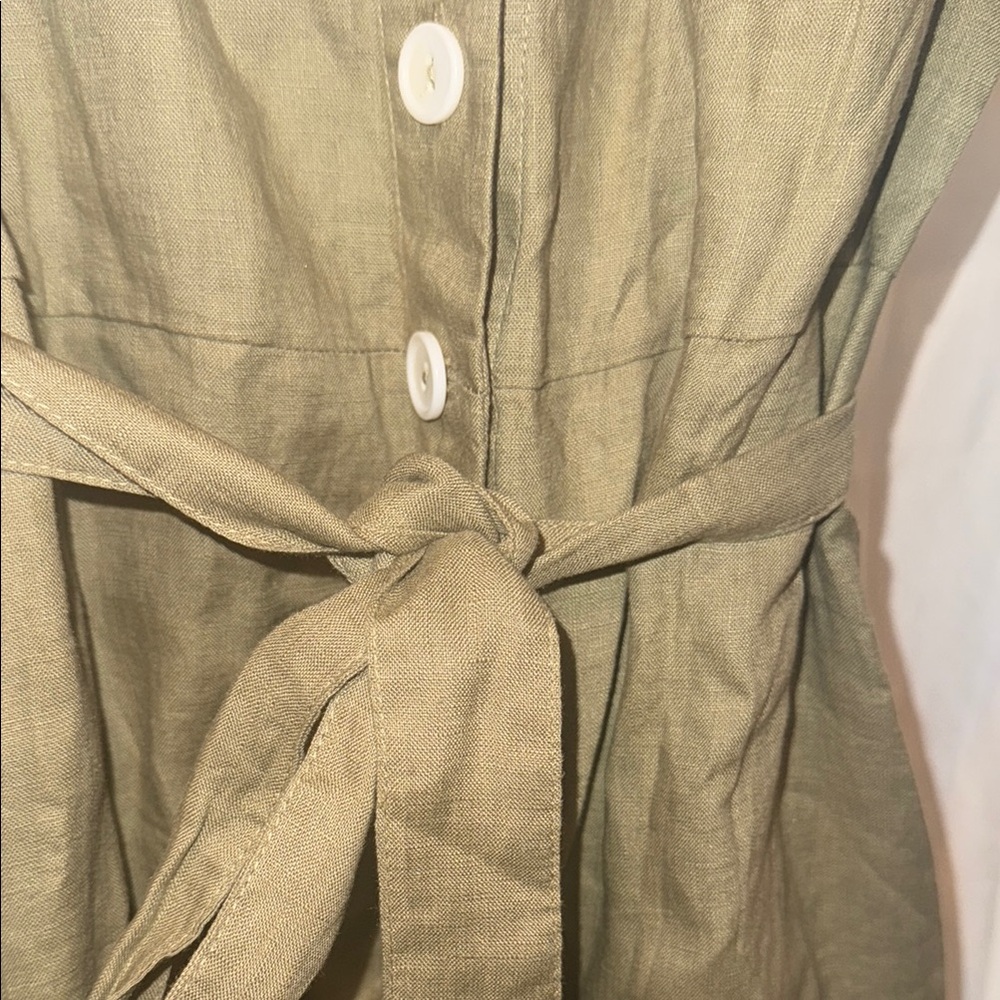 Quince Green Midi Shirt Dress with Notched Collar - Picture 4 of 5
